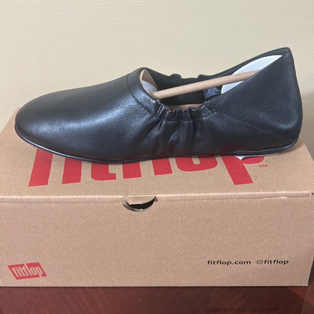 FITFLOP Allegro fold-down back ballet flats. Black. Size 7.5.